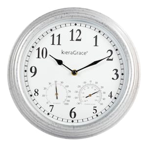 KG Galvin 12" Indoor/Outdoor Wall Clock W/Temp and Humid Gauges