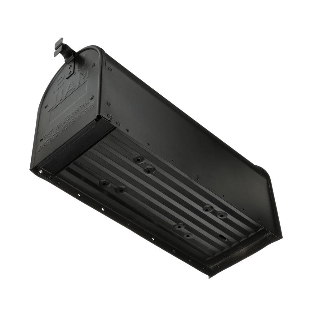 Admiral Large Black Aluminum Post Mount Mailbox