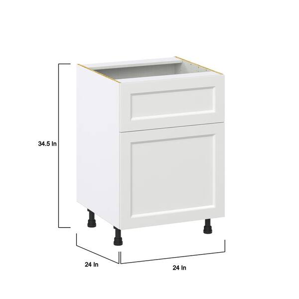 J COLLECTION Alton 30 in. W x 24 in. D x 34.5 in. H Painted White Shaker Assembled Base Kitchen Cabinet with a 10 in. Drawer