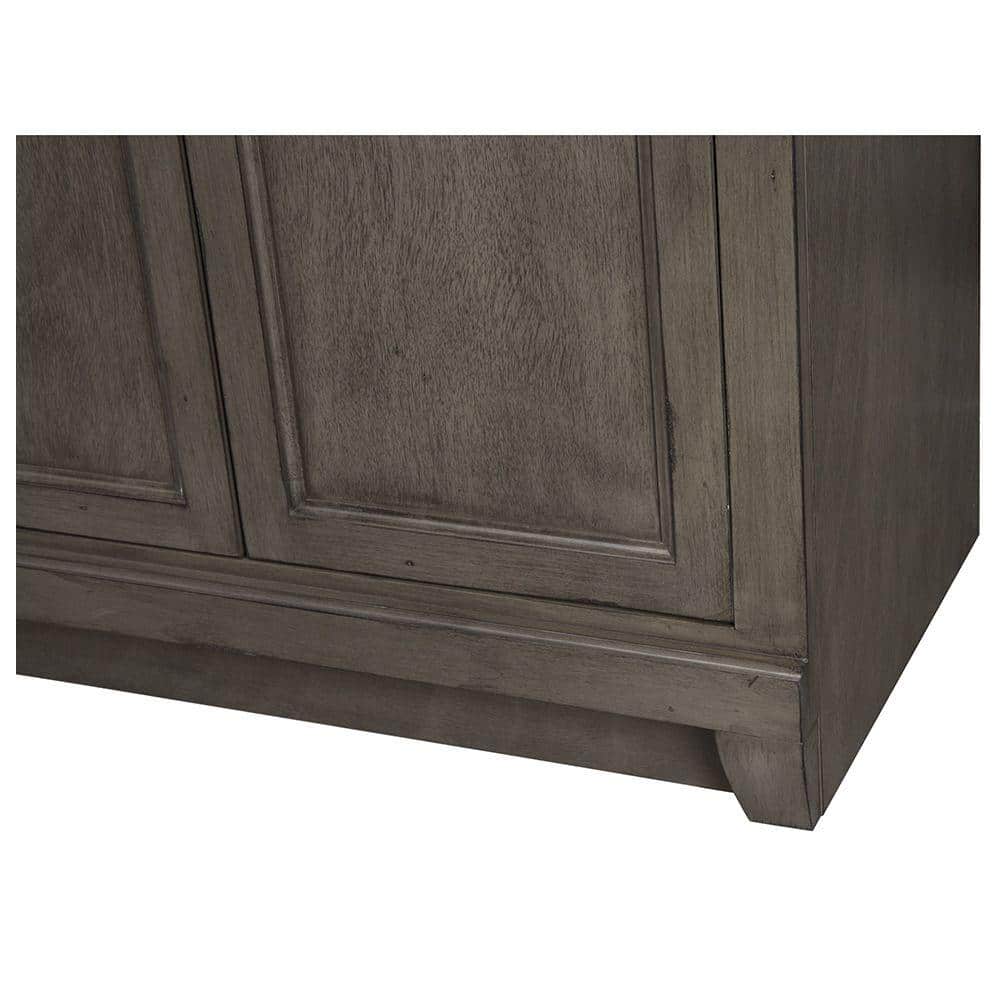 60" Distressed Grey MDF Freestanding Bathroom Vanity with Black Hardware