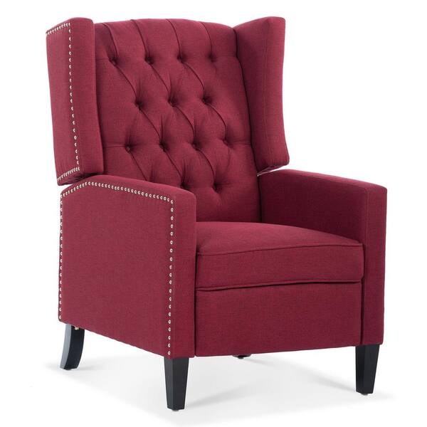 Red wingback recliner discount