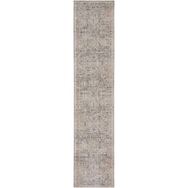 Nourison Lynx Ivory Taupe 2 ft. x 10 ft. All-over design Transitional Runner Area Rug