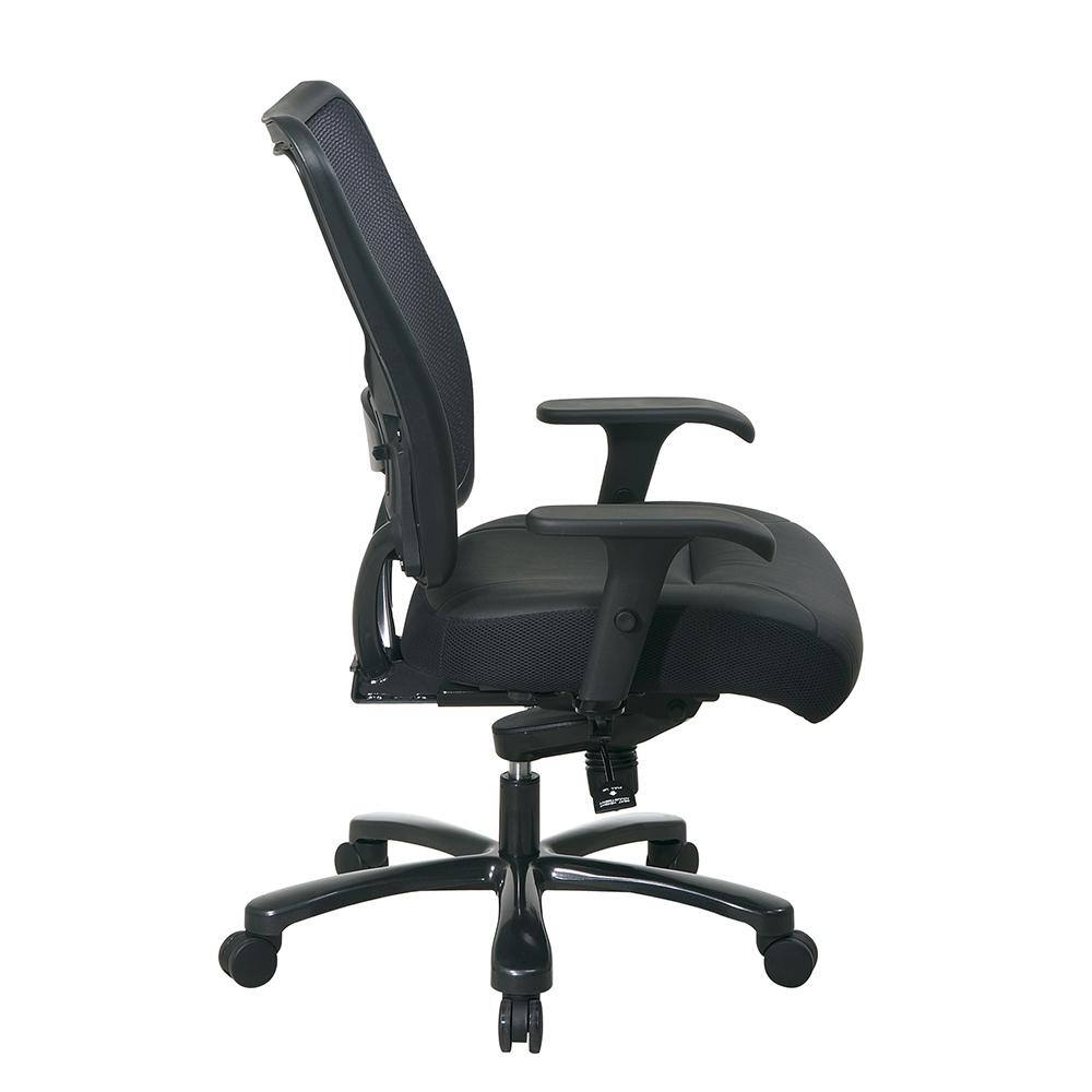 75-47A773 Double Air Grid Back & Layered Leather Seat Ergonomic Chair