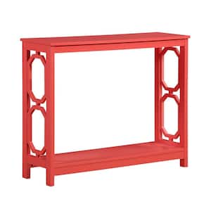 Omega 39.5 in. Coral Standard Rectangle MDF Console Table with Shelf