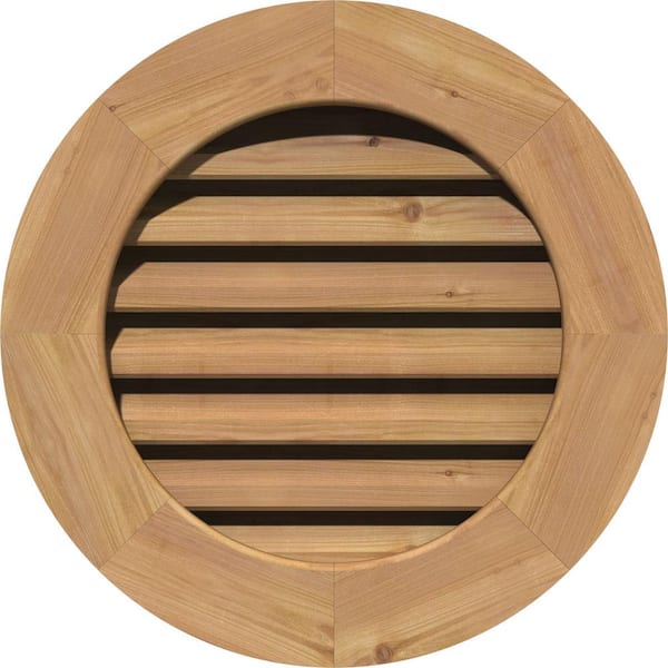 Ekena Millwork 17 in. x 17 in. Round Unfinished Smooth Western Red Cedar Wood Paintable Gable Louver Vent