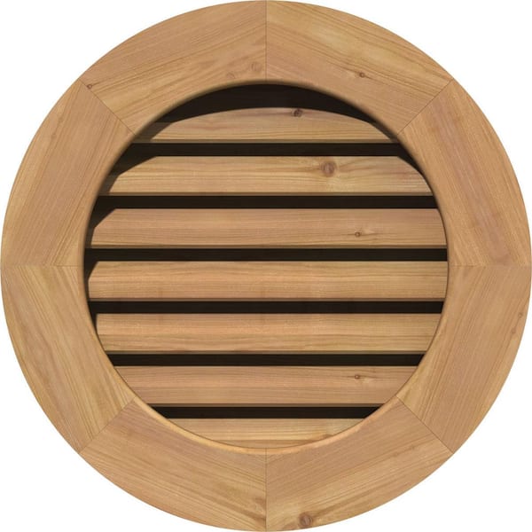 Ekena Millwork 31 in. x 31 in. Round Unfinished Smooth Western Red Cedar Wood Paintable Gable Louver Vent