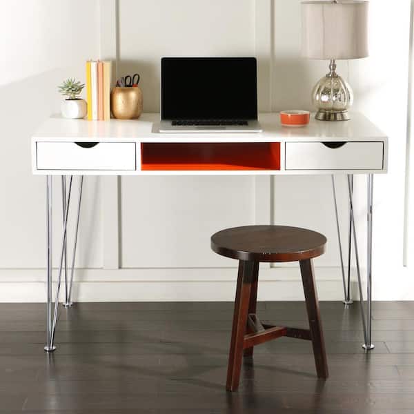 Walker Edison Furniture Company Orange Desk with Storage