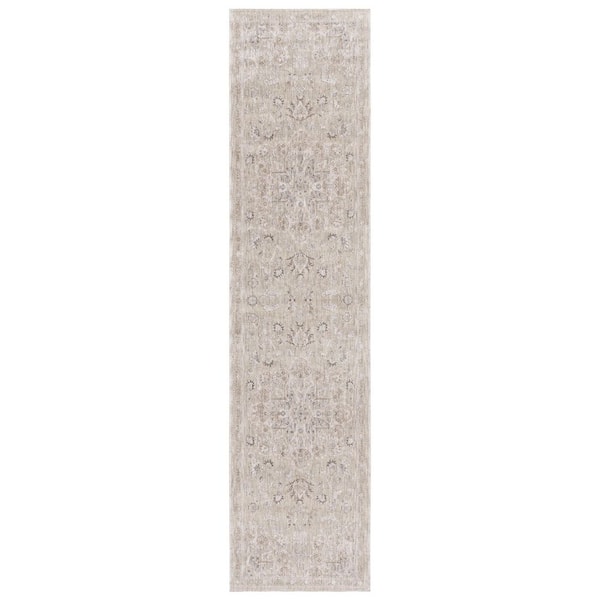 Mason 2 ft. x 8 ft. Light Gray/Green Medallion Border Runner Rug