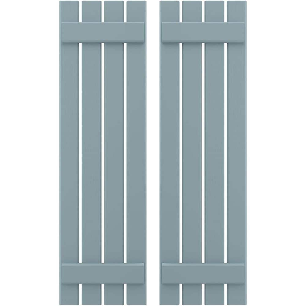 15-1/2 in. W x 52 in. H Americraft 4-Board Exterior Real Wood Spaced Board and Batten Shutters in Peaceful Blue price history on PriceWatchPro