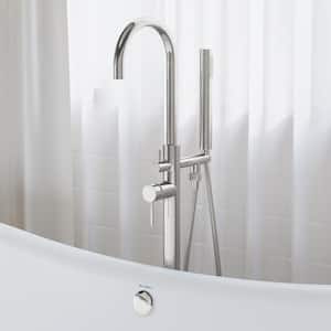 Ivy Single Handle Freestanding Bathtub Faucet in Brushed Nickel