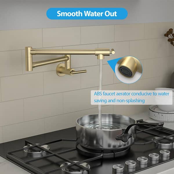 Best HD Pictures about  Brushed Gold Pot Filler  with No AI Images