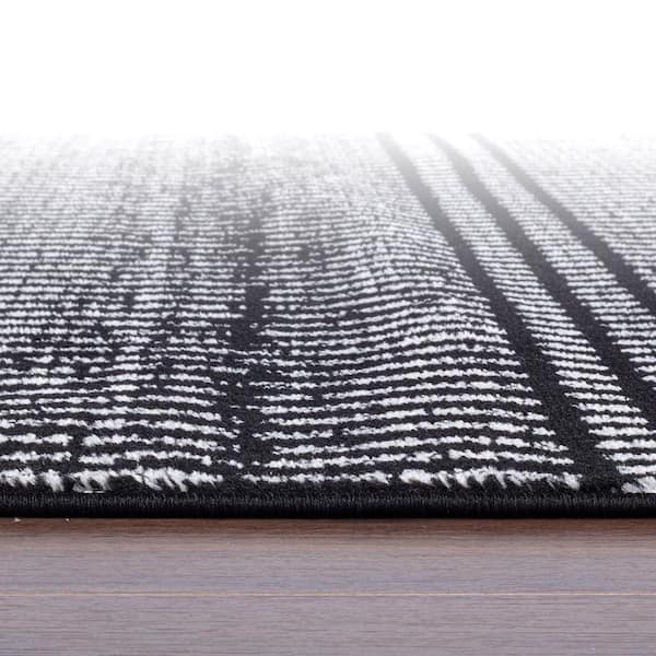 5 ft. x 7 ft. Black Contemporary Minimalistic Stripe Lines Area Rug