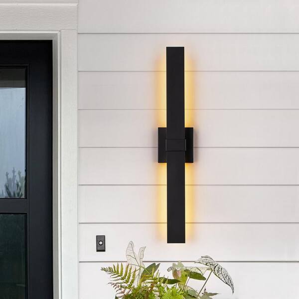 Acerbis 27.17 in. 1-Light Matte Black Modern Linear Integrated LED Indoor/Outdoor Hardwired Barn Wall Light