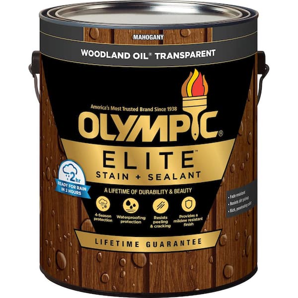 Invisible ink. WOODLAND MAHOGANY マホガニー Olympic Elite 1 gal. Mahogany Woodland Oil Transparent