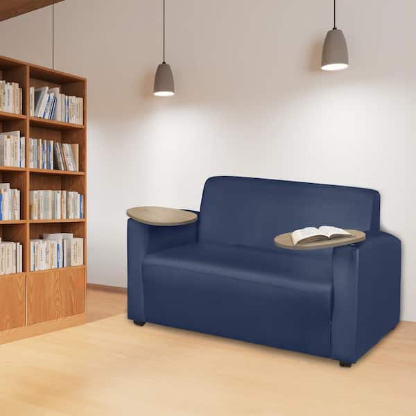 Regency 56 in. Blue Vinyl Fabric Tablet Arm Loveseat 7702NSNOBE
