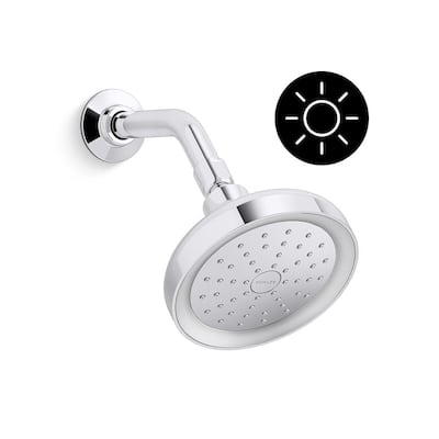 Arise 1-Spray Pattern 5.6875 in. Lighted Wall-Mount Fixed Shower Head in Polished Chrome