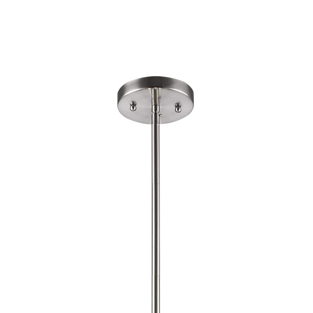 20" Black Linen Drum Pendant with Brushed Nickel Hardware