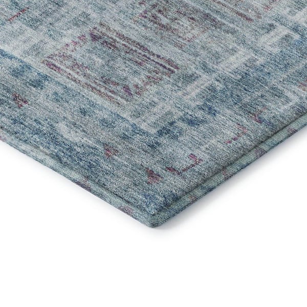 Mayfield Premium Machine Washable Abstract AMF2173 Blue 3 ft. x 4 ft. Area Rug
