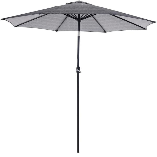 cenadinz 9 ft. Aluminum Push-Up Market Tilt Patio Umbrella in Flower Pattern Color with 8 Ribs
