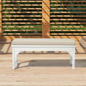 FadingFree Beige Rectangle Outdoor Patio Bench Cushion 39.5 in. x 18.5 in. x 2.5 in.