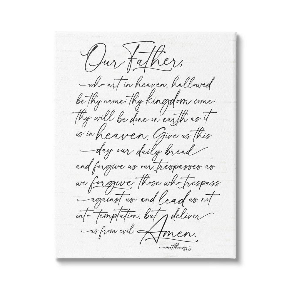 The Stupell Home Decor Collection Our Father Reading Spiritual ...