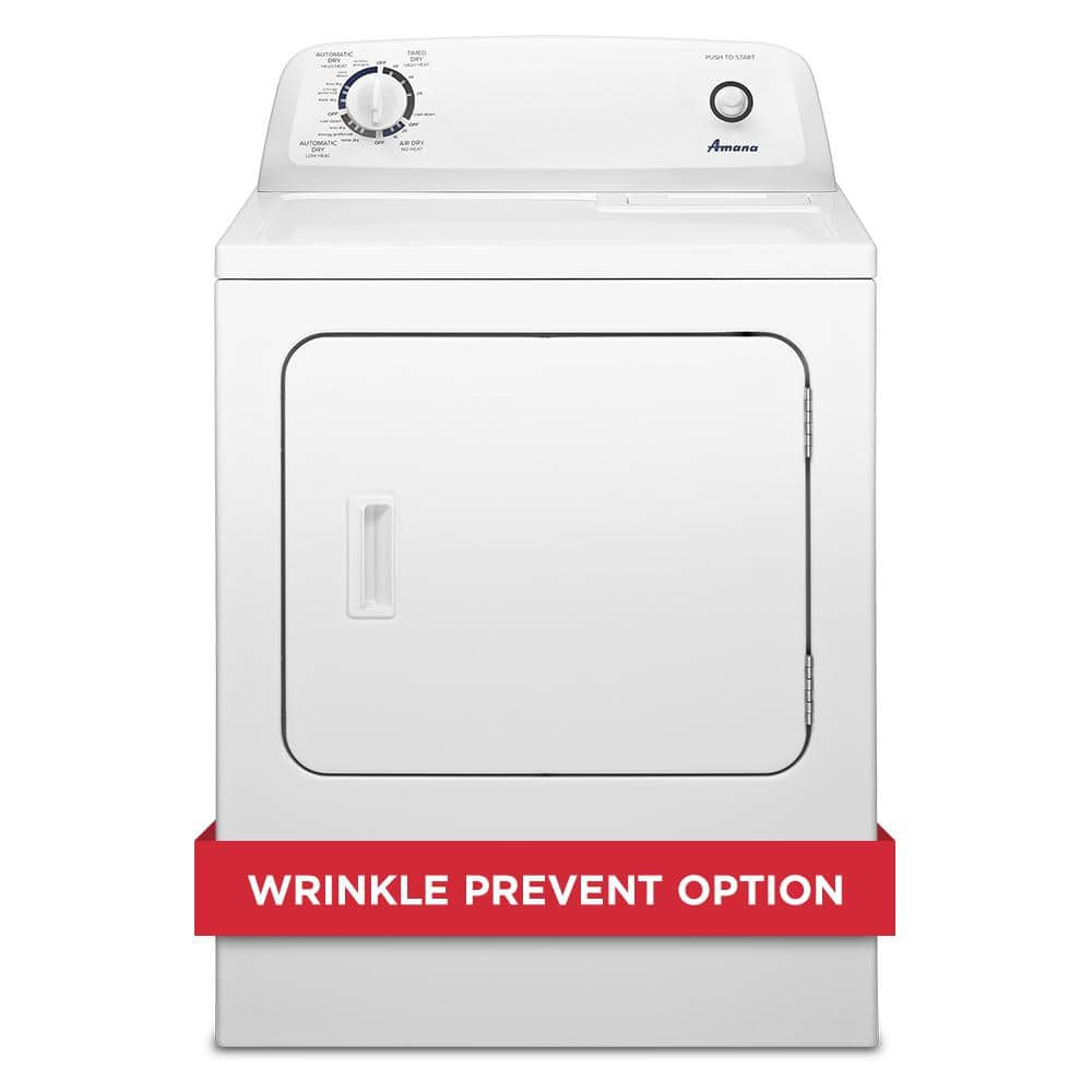 6.5 cu.ft. vented Front Load Electric Dryer in White with Wrinkle Prevent Option