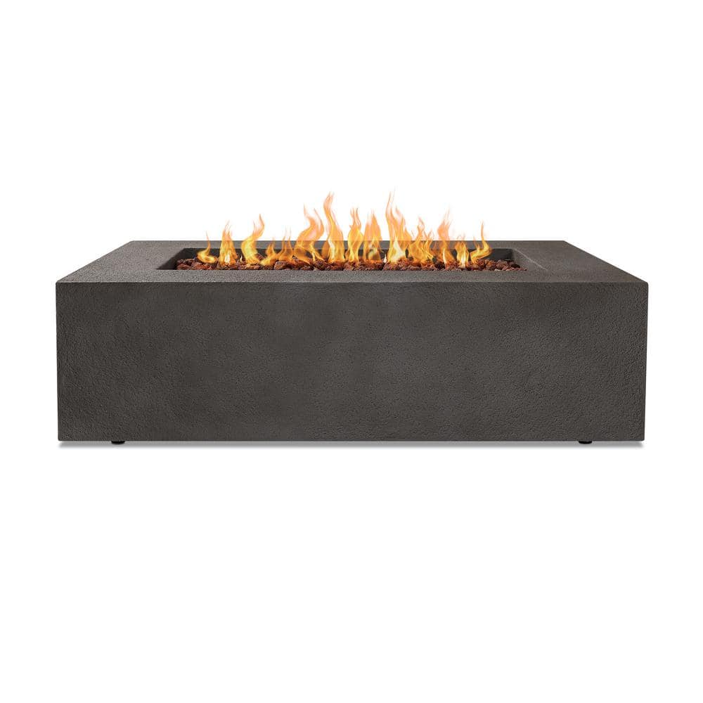 Glacier Gray 54" Gas Fire Pit Table with Lava Rocks