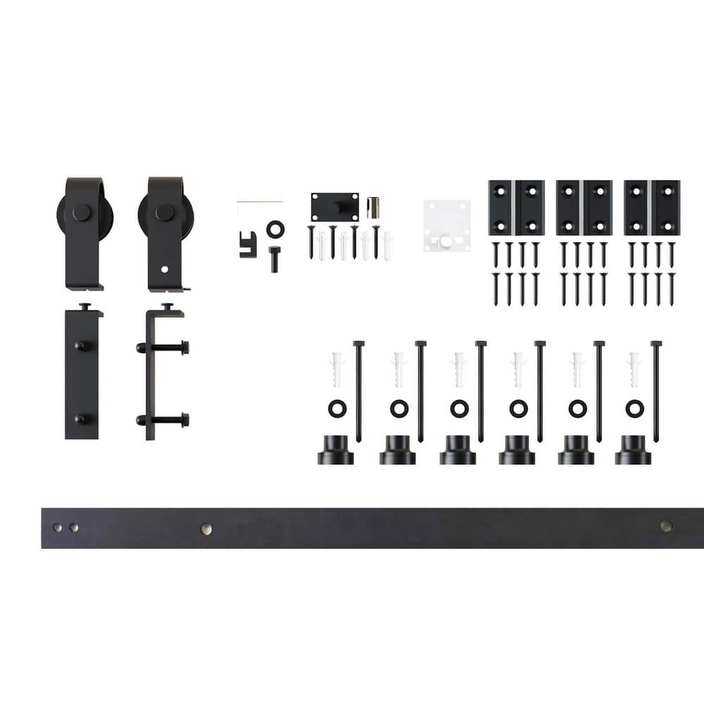 5 ft. /60 in. Black Rustic Single Bi-Fold Sliding Barn Door Track and Hardware Kit with Classic Roller for 2-Doors price history on PriceWatchPro