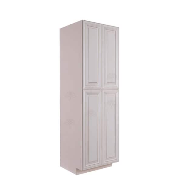 LIFEART CABINETRY Princeton Assembled 30 in. x 90 in. x 27 in. Tall Pantry with 4-Doors in Creamy White