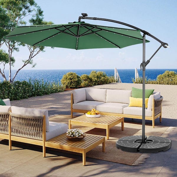 black patio umbrella with solar lights Amazon.com : Sunnyglade 9' Solar LED Lighted Patio Umbrella with 8  Ribs/Tilt Adjustment and Crank Lift System (Black) : Patio, Lawn & Garden
