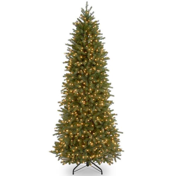 National Tree Company 10 ft. Jersey Fraser Fir Pencil Slim Tree with Clear Lights