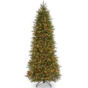 12 ft. Jersey Fraser Fir Pencil Slim Artificial Christmas Tree with Clear Lights