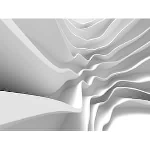 Off White Wave Abstract Architectural Design Non-Woven Wall Mural
