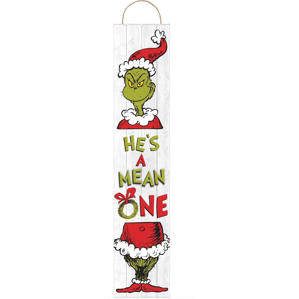 Party City Christmas Grinch Large Wood Plank Sign