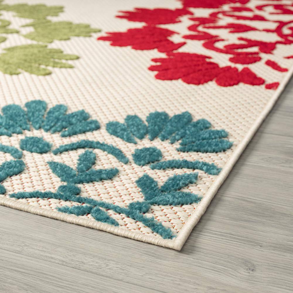 Oasis Multi-Color Floral Synthetic 5' x 7' Area Rug