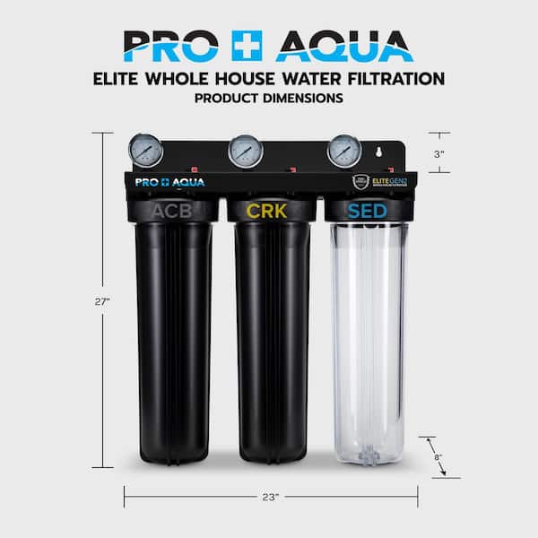 PRO+AQUA Elite Well Water Filter Softener Bundle Plus Reverse Osmosis  Drinking System for Iron, Odor, Color, Hardness BNDL-WEL-RO - The Home Depot