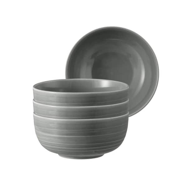 Terra 17.6 fl oz. Gray Porcelain Bowl 6 in., Set of 4