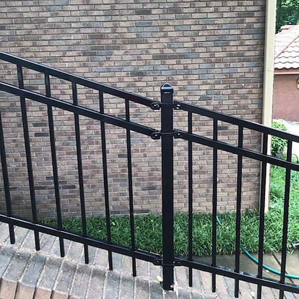 Versai Gloss Black Steel Fence Line Bracket (3-Pack)