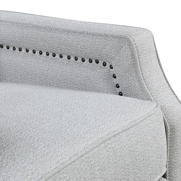 Lazzara Adele Gray Chenille Fabric Manual Push Back Recliner