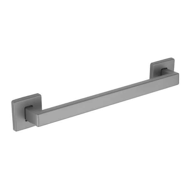 12 in. Soft Square Style Grab Bar in Gun Metal