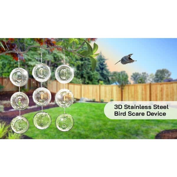 Bird Scare Devices Highly Reflective 3D Bird Reflectors, Shiny Bird Deterrents Outside Patio Wind Spinners Outdoor Garden Decoy Keep Birds Woodpeckers