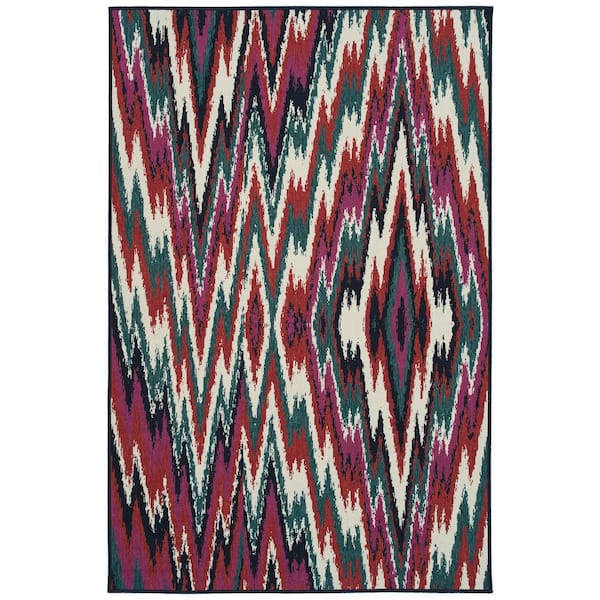 Kaleen Pianta Collection Multi 3'11" x 5'7" Rectangle Residential Indoor-Outdoor Area Rug