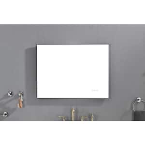 32 in. W x 24 in. H Rectangular Frameless Wall Mounted LED Light Bathroom Vanity Mirror with Anti-Fog