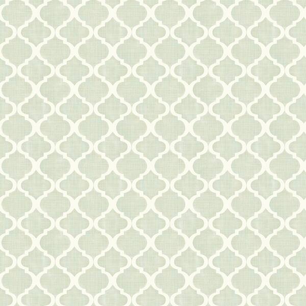 Chesapeake Watercolor Sage Quatrefoil Sage Wallpaper Sample