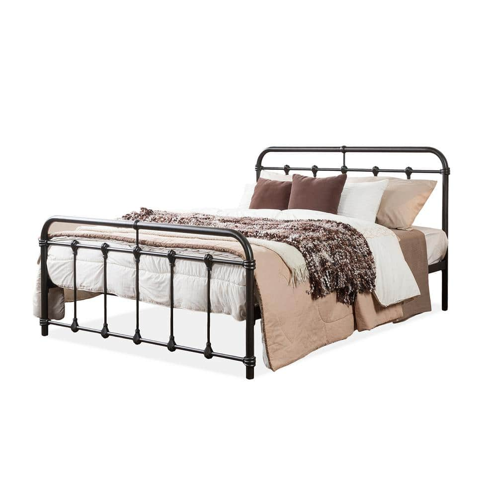 Baxton Studio Mandy Vintage Industrial Black Finished Metal Full Size Bed 28862 6572 Hd The Home Depot