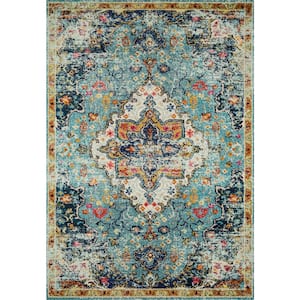 Nadia Blue/Midnight 4 ft. x 5 ft. 7 in. Transitional 100% Polypropylene Area Rug