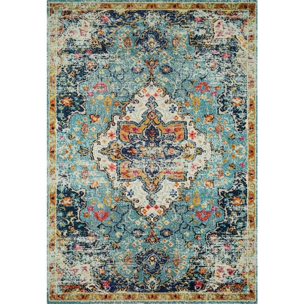 LOLOI II Nadia Blue/Midnight 4 ft. x 5 ft. 7 in. Transitional 100% Polypropylene Area Rug
