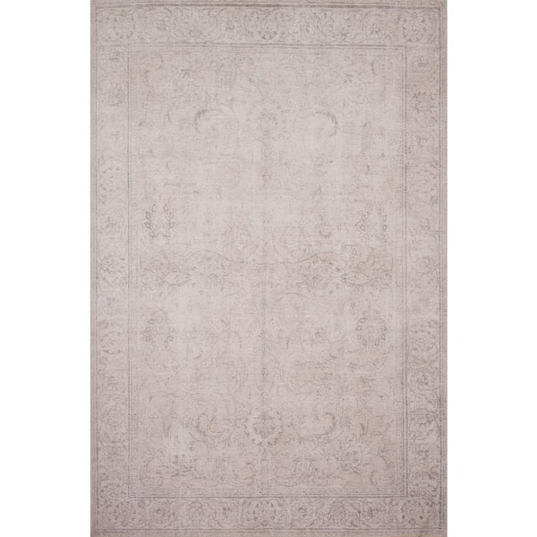 LOLOI II Loren Sand 8 ft. 4 in. x 11 ft. 6 in. Distressed Bohemian Printed Area Rug