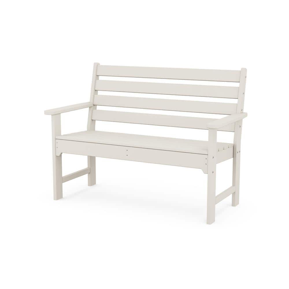 POLYWOOD Grant Park 48 In 2 Person Sand Plastic Outdoor Bench MNB484SA   Polywood Outdoor Benches Mnb484sa 64 1000 