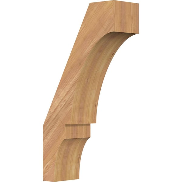 Ekena Millwork 5 1/2"W x 14"D x 26"H Balboa Smooth Knee Brace, Western Red Cedar
